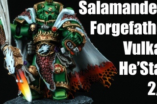 How to paint Vulkan He'Stan the Forgefather of Salamanders Space Marines Warhammer 40k Airbrush 2