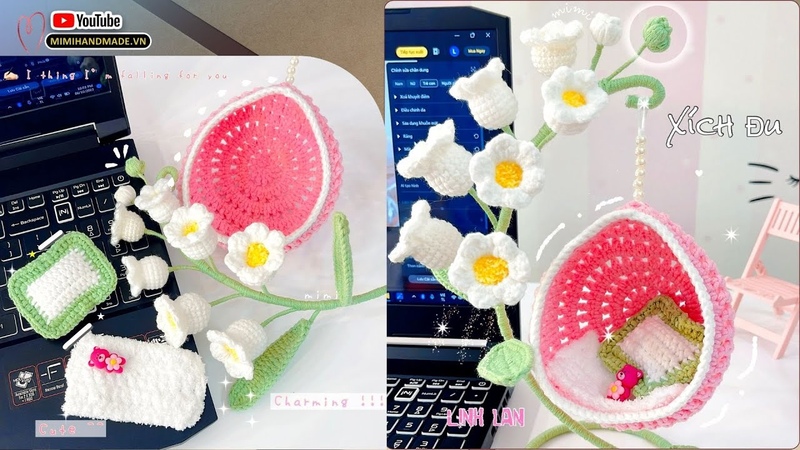 Crochet Lily of the valley Swing Móc Xích Đu Hoa Linh Lan Siêu Đẹp, Mimi