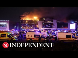 Live: View of Russian concert venue where 60 killed by ISIS shooting