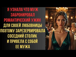 Я УЗНАЛА, ЧТО МУЖ ЗАБРОНИРОВАЛ РОМАНТИЧЕСКИЙ УЖИН ДЛЯ СВОЕЙ ЛЮБОВНИЦЫ  ПОЭТОМУ ЗАРЕЗЕРВИРОВАЛА