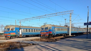 МОЛОДЕЧНО.Поездка на электропоезде ЭР9Т-705, маршрут №6121: Минск-Пассажирский - Гудогай()