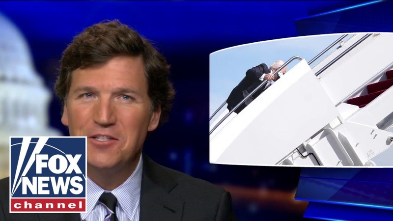 Tucker reacts to Bidens public fall up Air Force 1