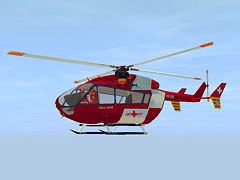 Eurocopter EC-145 Helicopter Rega Rescue Startup