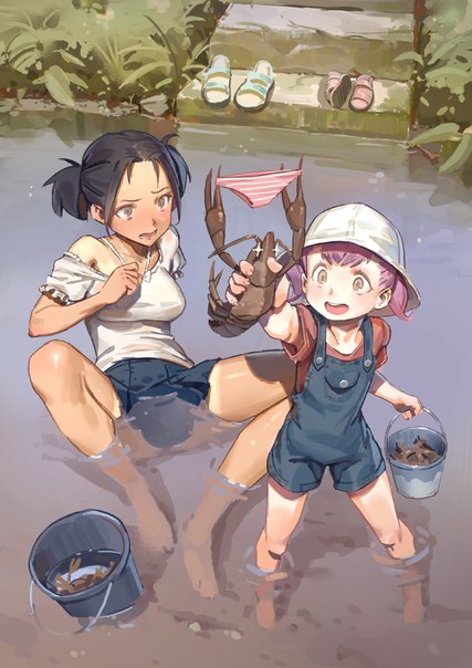 Anime outdoor bubble wanking