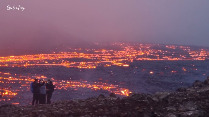 MEGA LAVA FLOOD of unheard scale Lava surges from fissure in the older lava layers