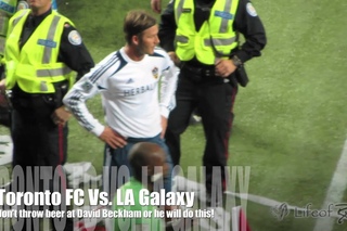 Beer Thrown at LA Galaxy’s David Beckham