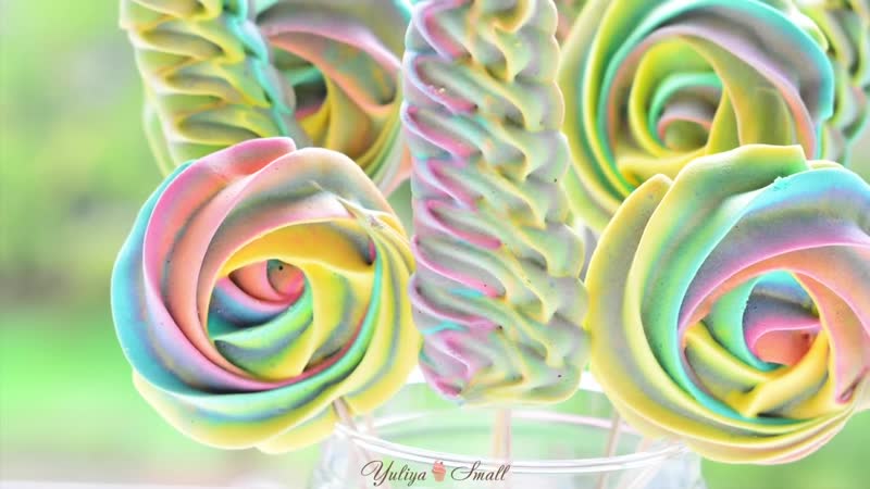 БЕЗЕ Меренга на палочке Радужный Candy Bar 3 способа сушки,