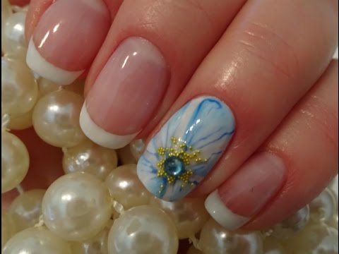 Маникюр весна лето 2017 цветок на весь