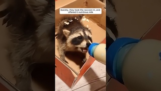 The family adopted a cute raccoon in house #shorts