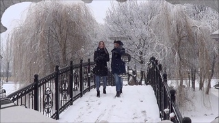 Зимний парк, красивый снегопад в Бресте! Прогулка в парке!